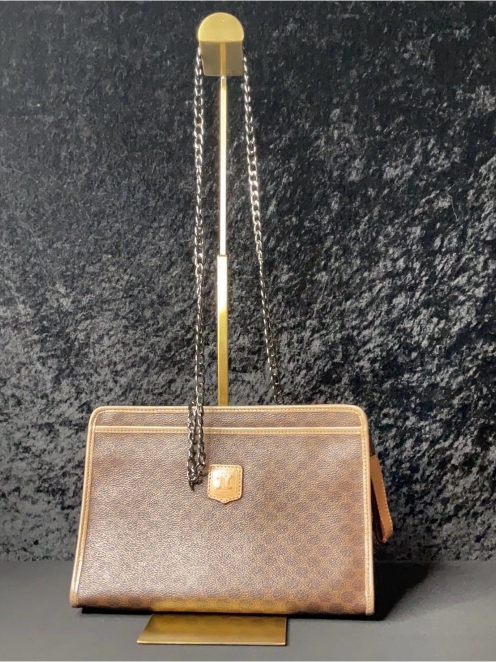 Celine Brown Monogram Shoulder Bag expensive chain included
